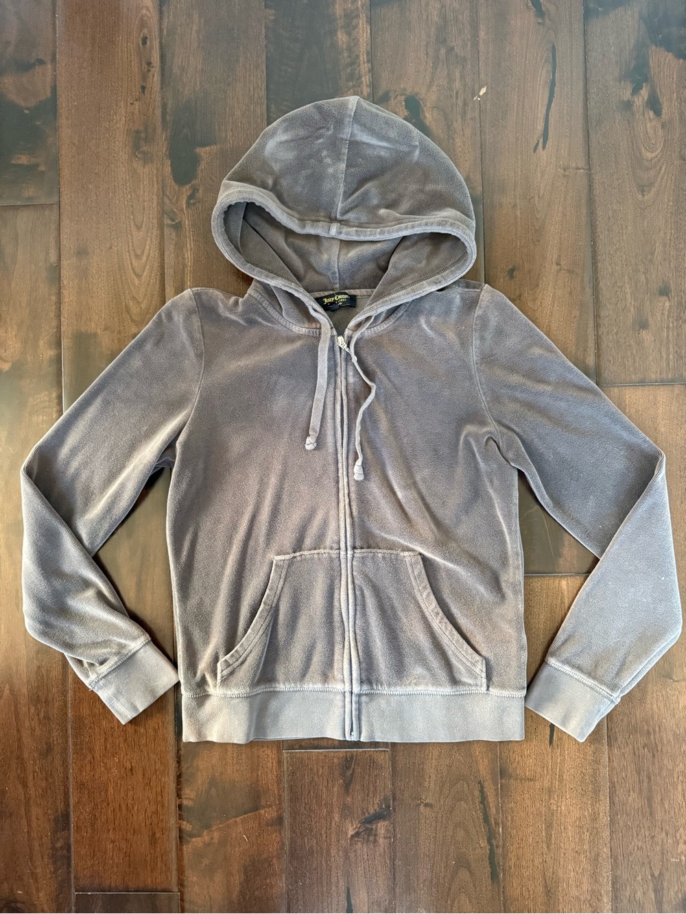 Juicy Couture Light Gray Velour Zip-Up Hoodie